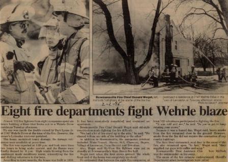Article on Wehrle Dr Fire